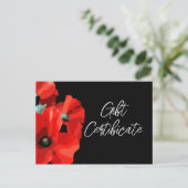 Carte de certificat d'entreprise Red Poppy (Debout devant)