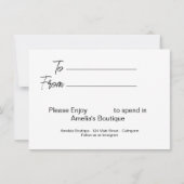 Carte de certificat d'entreprise Red Poppy (Dos)