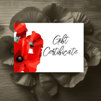 Carte de certificat d'entreprise Red Poppy