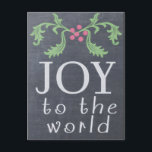 CARTE DE CHALKBOARD REGARDER Carte de Noël<br><div class="desc">Joie au monde ! Carte de style tableau de bord cool. Disponible sur deux tailles de cartes avec enveloppes, ou sur cartes postales. Achetez un ou cent ou plus ! Lorsque vous achetez en vrac, vous économisez. Entièrement personnalisable, ajoutez un message d'accueil, personnalisez le contenu de votre coeur. De Scarribaby...</div>