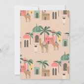 Carte de chameau à thème désert mignon pour bébé (Dos)