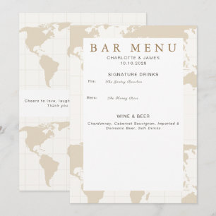 Carte de Champagne en Or Menu de Bar de Mariage Si