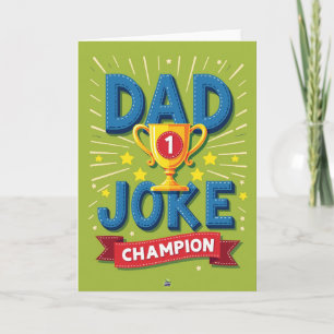Carte de Champion de Blague de Papa en Denim