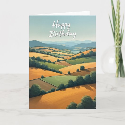 Carte de champs d'anniversaire doux (Devant)