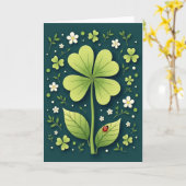 Carte de chance de trèfle vert (Fleur jaune)