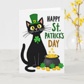 Carte de Chance Fécond du Chat Trèfle (Fleur jaune)