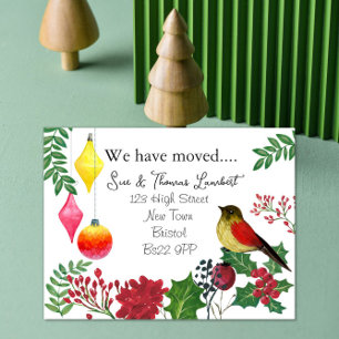 Carte de changement d'adresse de Noël - Retro Robi