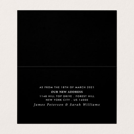 Carte de changement d'adresse de script simple (Intérieur déplié)