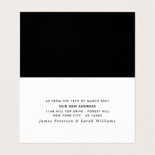 Carte de changement d'adresse de script simple (Intérieur déplié)