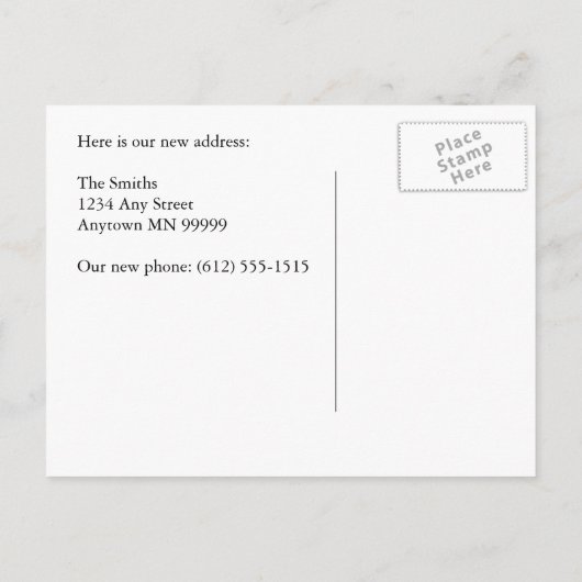 Carte de changement d'adresse : Double Long (Dos)