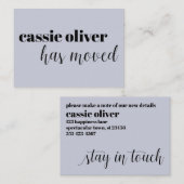 Carte de changement d'adresse Dusty Blue : Personn (Devant / Derrière)