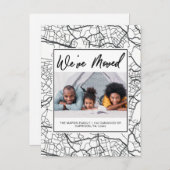 Carte de changement d'adresse en noir et blanc ave (Devant / Derrière)