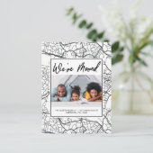 Carte de changement d'adresse en noir et blanc ave (Debout devant)