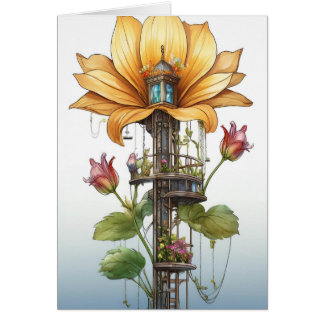 Carte de changement d'adresse Fleur Jaune 