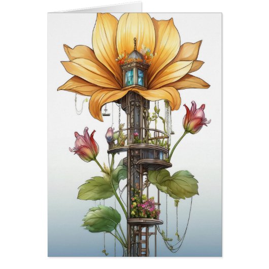 Carte de changement d'adresse Fleur Jaune  (Devant)