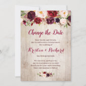 Carte de changement de date de florale rouge de Bo (Devant)