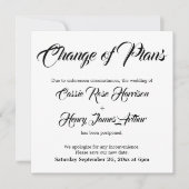 Carte de changement de plan du Mariage différé bla (Devant)