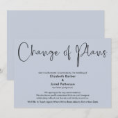 Carte de changement de plan reportée Mariage Dusty (Devant / Derrière)