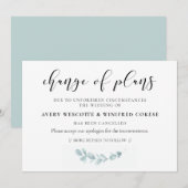 Carte de changement de plans de mariage à la verdu (Devant / Derrière)