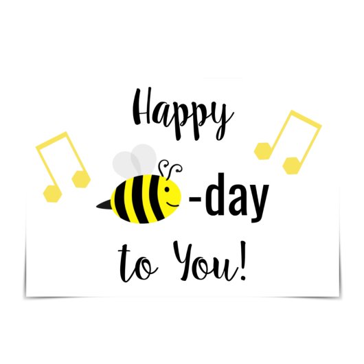 Carte de chanson "Happy Bee Day" Bee Birthday