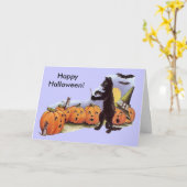 Carte de chant Citrouille vintage (Fleur jaune)