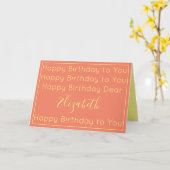 Carte de chant Saumon rose et jaune (Fleur jaune)