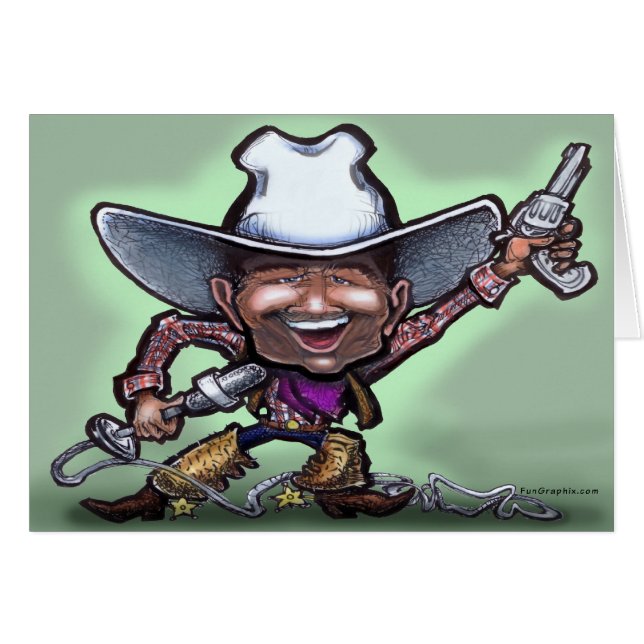 Carte de chanteur de cowboy (Devant horizontal)
