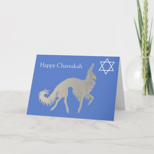 Carte de Chanukah Borzoi joyeuse (Devant)