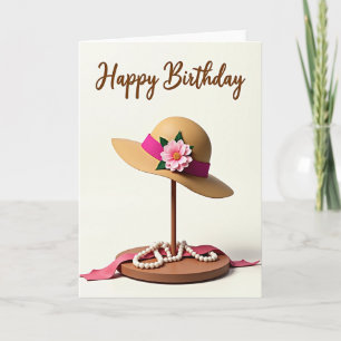 Carte de chapeau d'anniversaire élégant