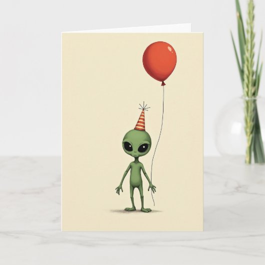 Carte de Chapeau de Créature Verte Mignonne (Devant)