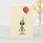 Carte de Chapeau de Créature Verte Mignonne (Fleur jaune)