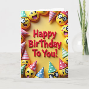 Carte de chapeau de fête jaune vibrant