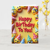 Carte de chapeau de fête jaune vibrant (Fleur jaune)
