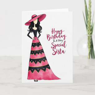 Carte de Chapeau Fuchsia pour Anniversaire Fêtard