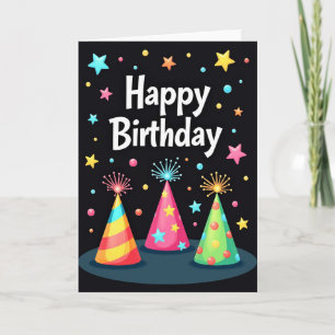 Carte de Chapeaux de Fête Festifs
