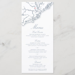 Carte de Charleston SC Élégante Bleu Poussiéreux M