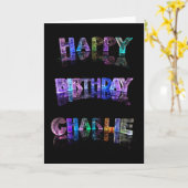 Carte de Charlie de joyeux anniversaire (Fleur jaune)