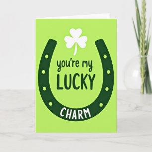 Carte de charme de fer à cheval chanceux