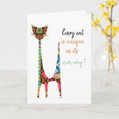 Carte de chat (Fleur jaune)