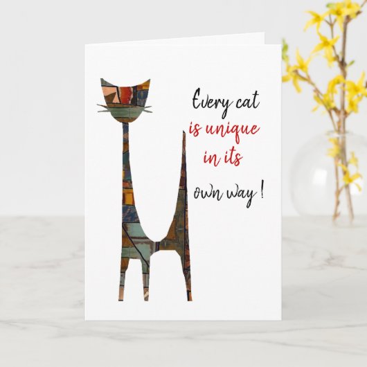 Carte de chat (Fleur jaune)