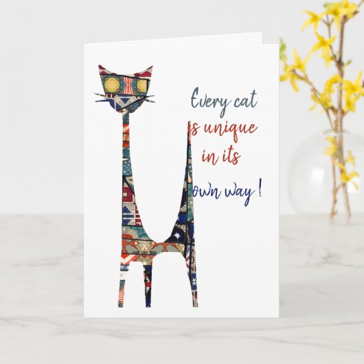 Carte de chat (Fleur jaune)