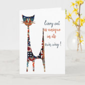Carte de chat (Fleur jaune)