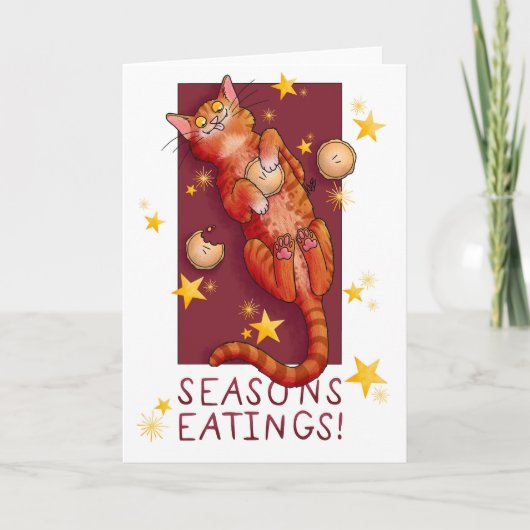 Carte de chat à tarte festive (Devant)