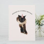 Carte de chat d'anniversaire (Debout devant)