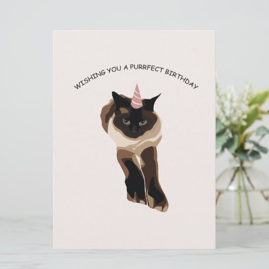 Carte de chat d'anniversaire (Debout devant)