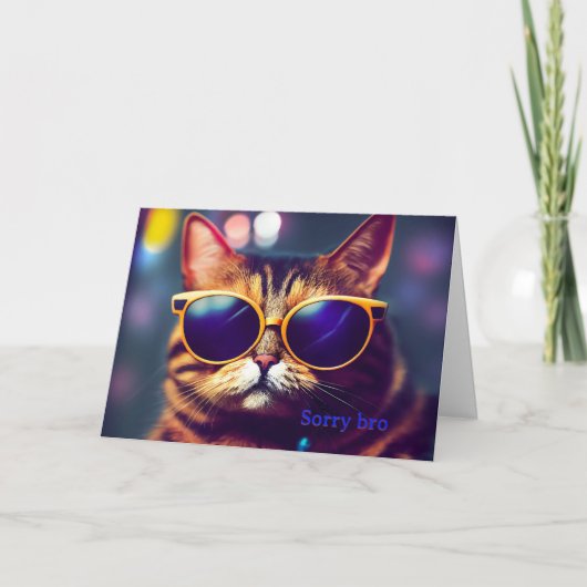 Carte de chat d'anniversaire cool (Devant)