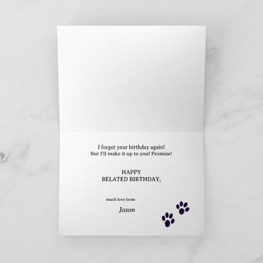 Carte de chat d'anniversaire cool (Intérieur)