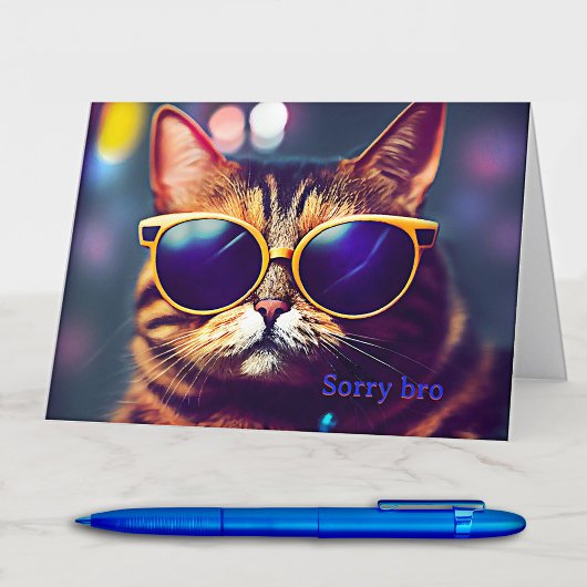 Carte de chat d'anniversaire cool