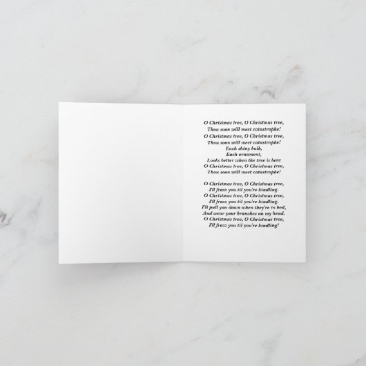 Carte de chat d'arbre de Noël d'O (Intérieur)