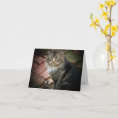 Carte de chat de forêt norvégienne (Fleur jaune)